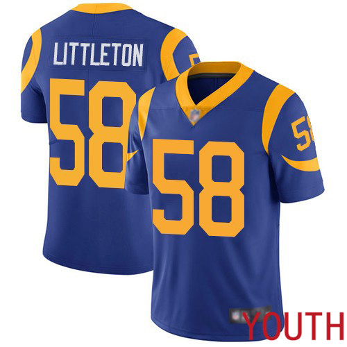 Los Angeles Rams Limited Royal Blue Youth Cory Littleton Alternate Jersey NFL Football #58 Vapor Untouchable